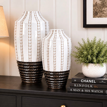 Bronze brown tall textured vase 30cm and 41cm tall 2 sizes