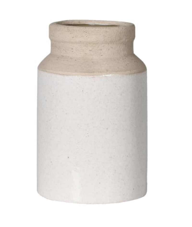 Liberec ceramic two tone pot jar utensils crackle glaze