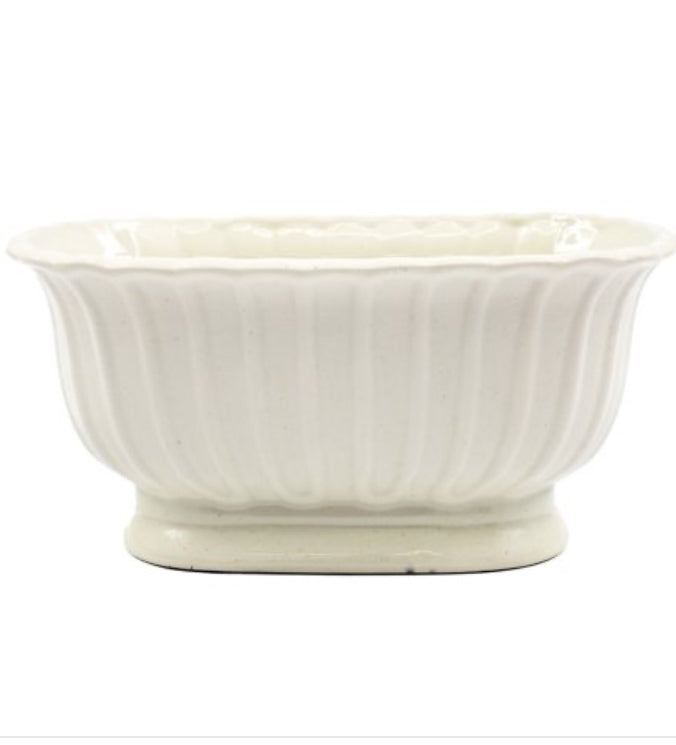 Pleated ruffle edge oval oblong Planter plant Pot – Abode