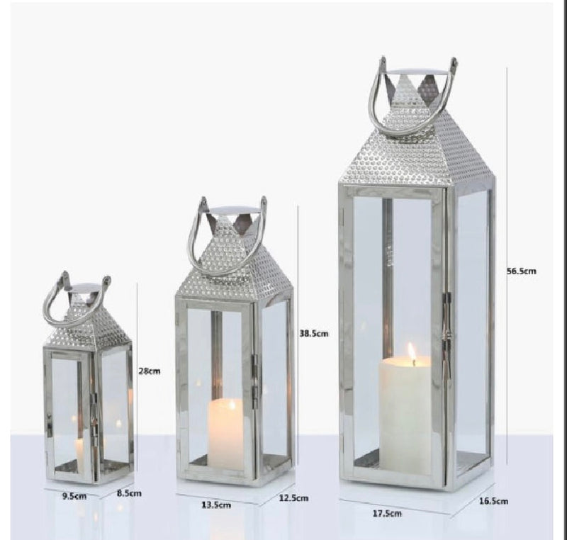 Store seconds Set of 3 chrome lanterns
