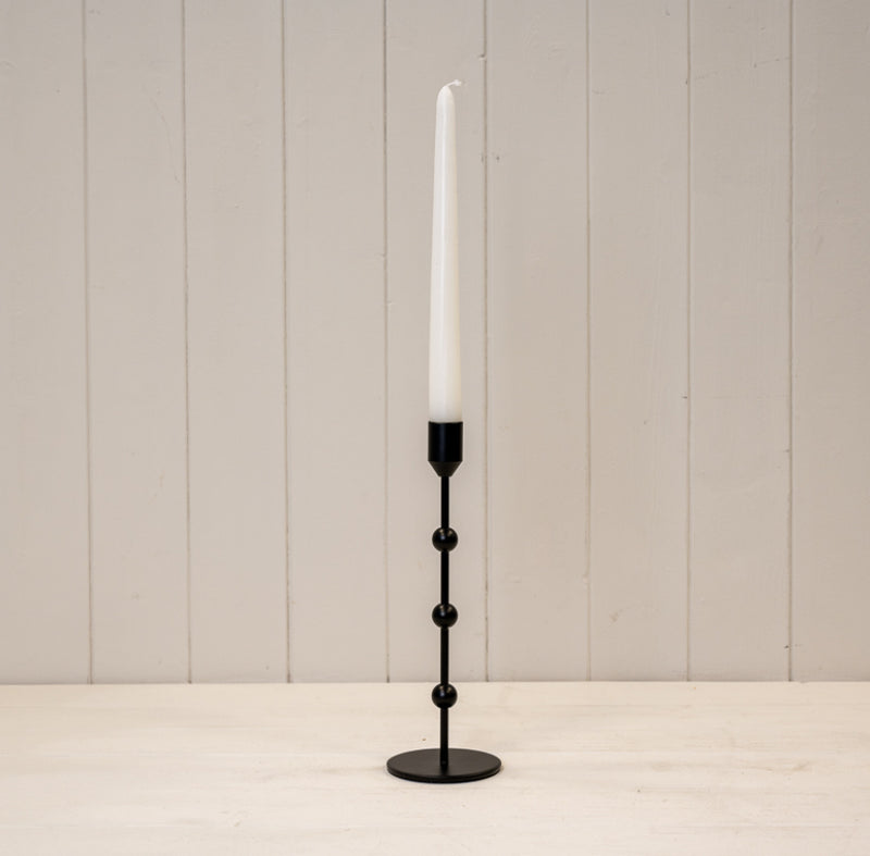 Bobble Black Metal Candlesticks, 3 Sizes