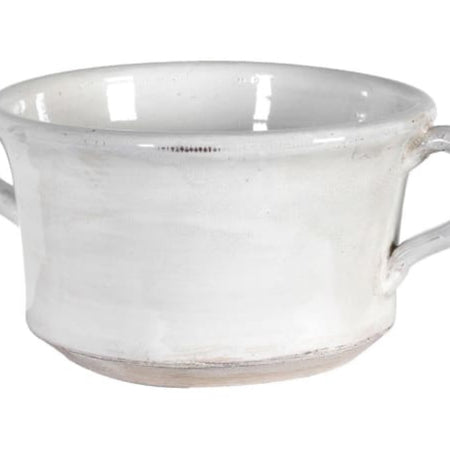 Off white ceramic rustic planter bowl