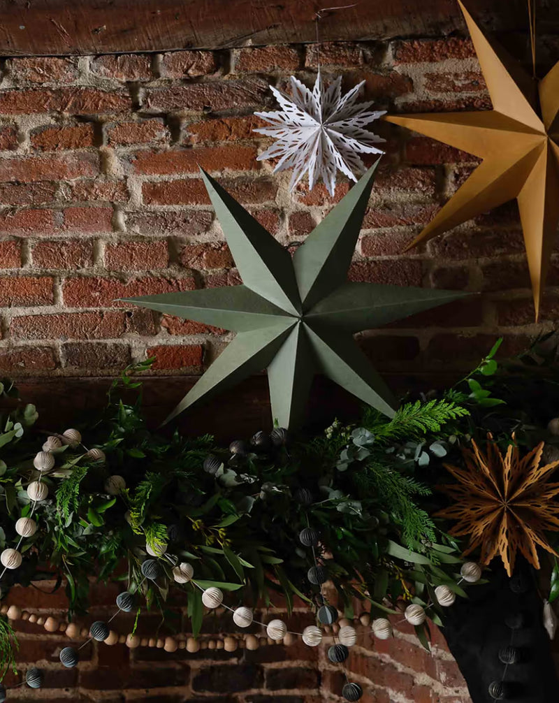 Maddox forest green hanging paper star 60cm