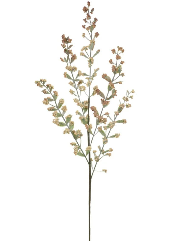 Coffee brown berry stem spray 70cm