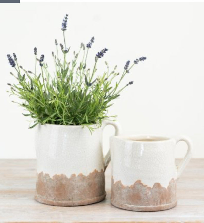 Ido Natural Cream Two Tone Rustic Jug, 2 sizes