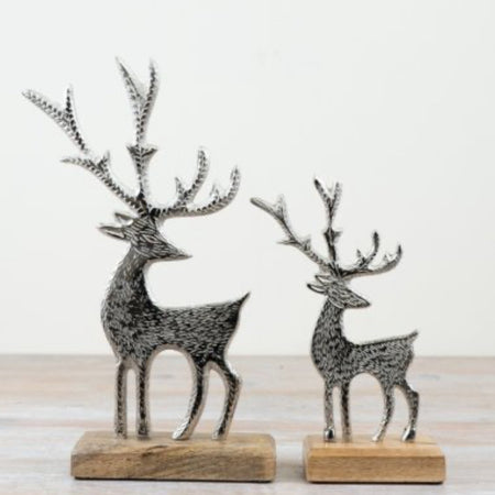 Aluminium Silver Metal Reindeer’s, 2 Sizes