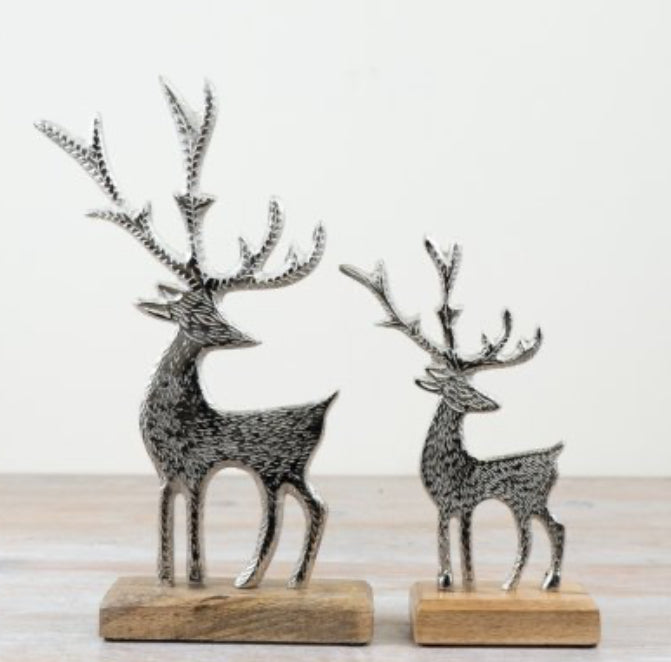 Aluminium Silver Metal Reindeer’s, 2 Sizes