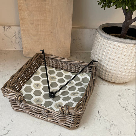 Wicker woven napkin holder