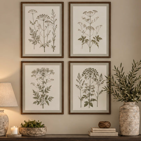 Meadow sweet botanical pictures prints dark frame 4 styles