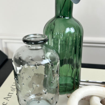 Mottled glass bobble glass bottle