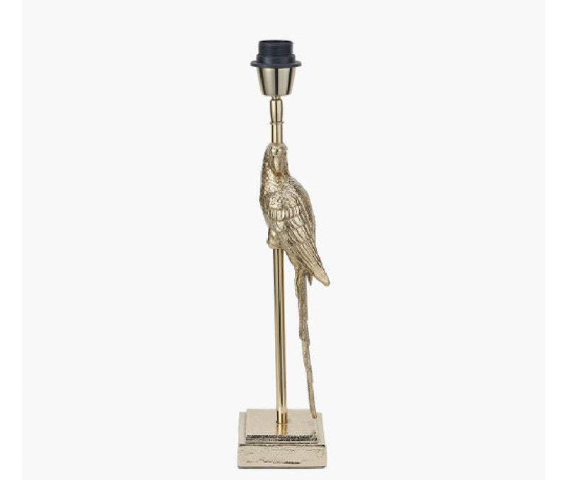 Gold parrot lamp with emerald green shade