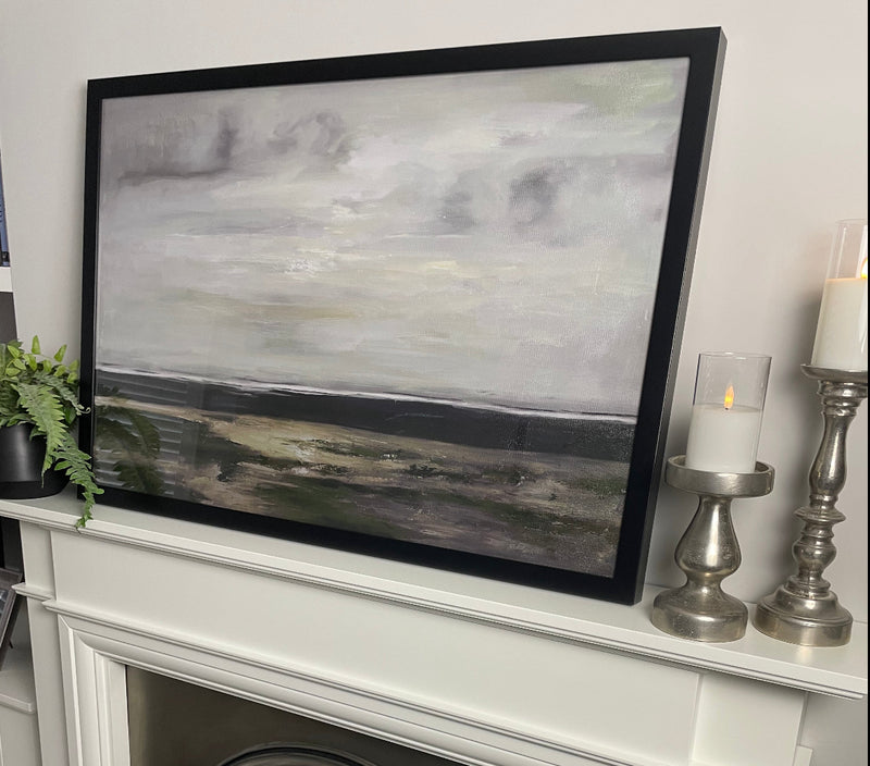 Cloudy scene landscape abstract framed picture