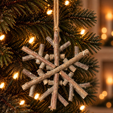 Twig hanging snowflake