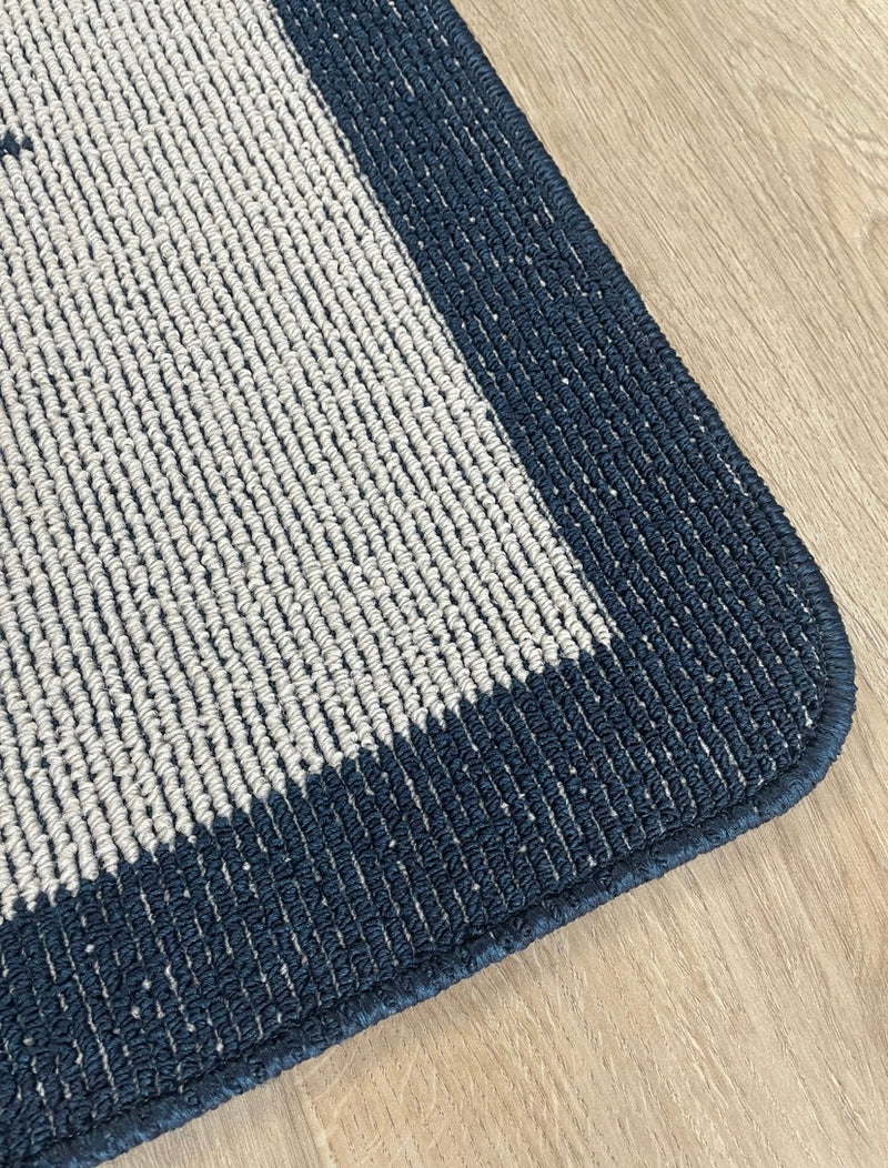 Navy Blue Star Door washable Mat Rug 50x80cm and 67x100cm