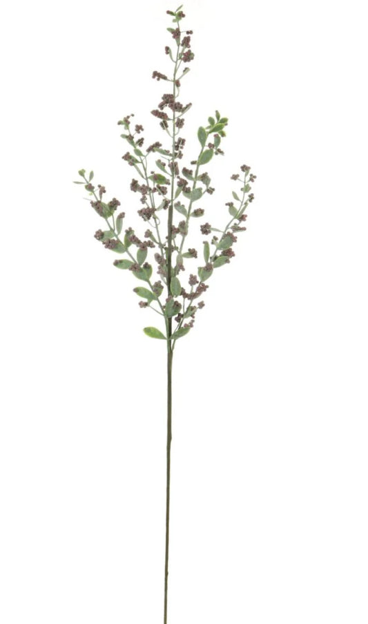 Burgundy mauve Berry stem spray 70cm