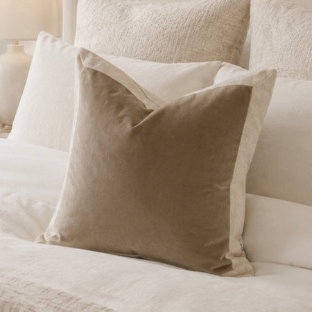 Auden Linen Natural taupe Large Cushion 50x50