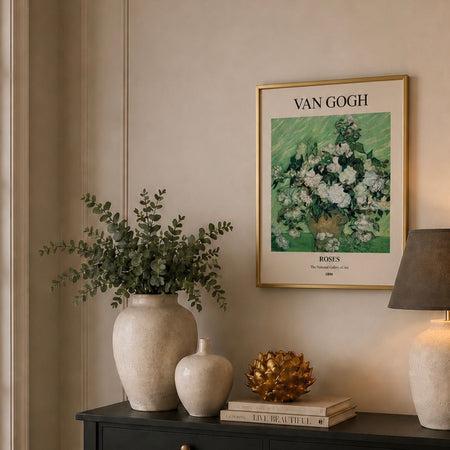 Van Gogh floral flowers gold framed print