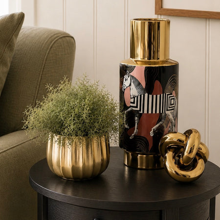 Zebra gold print vase 39cm and 26cm 2 sizes