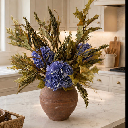 Dried blue and green arrangement