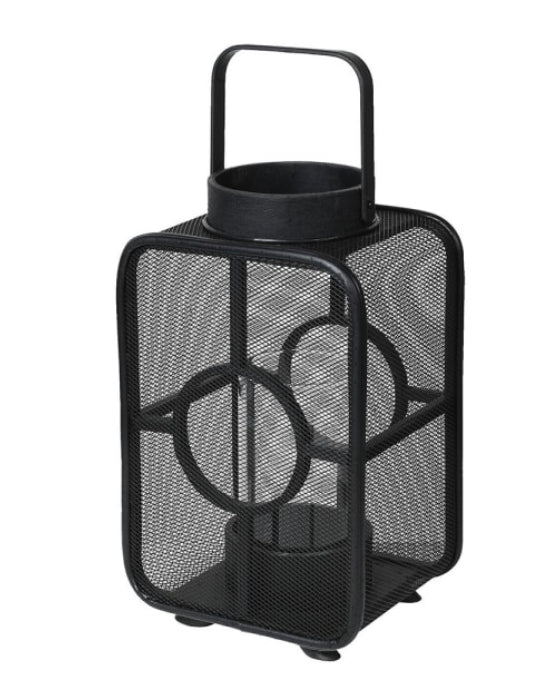 Black Geometric mesh Lantern Candle Holder