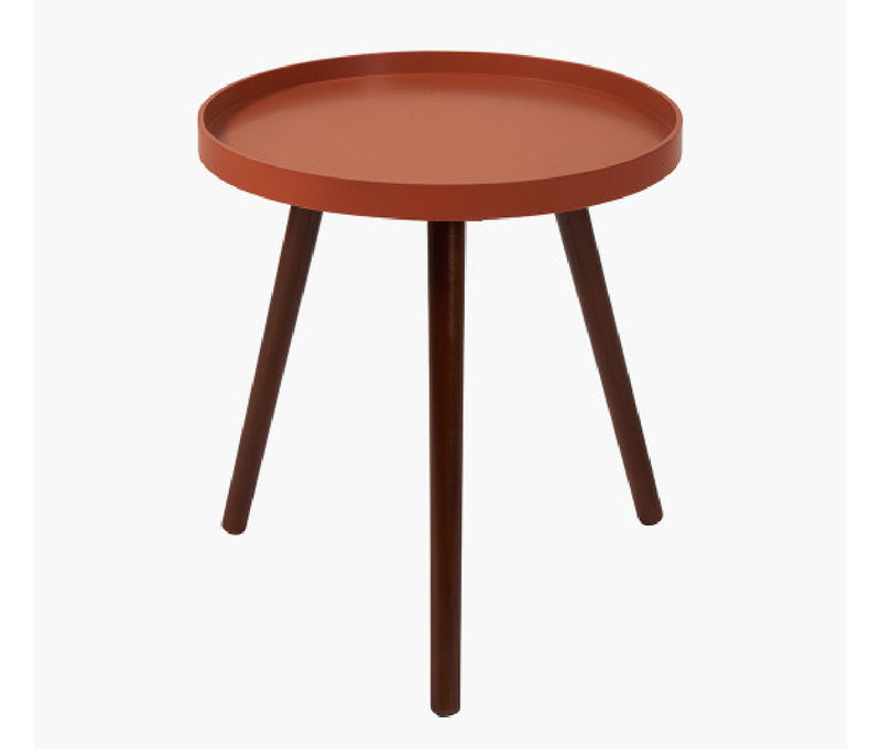Halston rust round side table