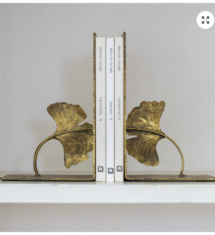 Gold Lotus Leaf Bookends
