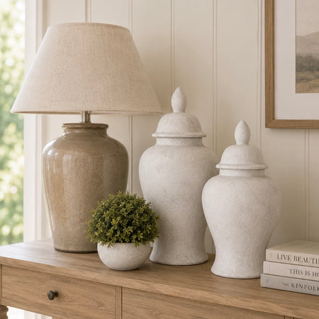 Rustic stone ginger jar 2 sizes