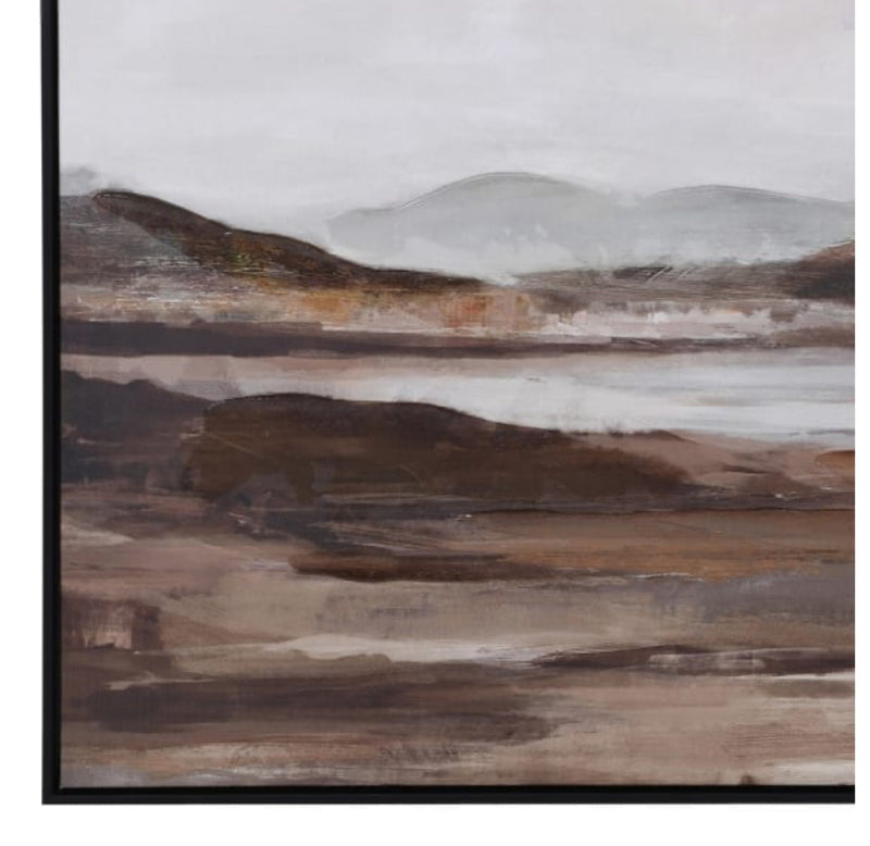 Misty landscape framed canvas 102cm