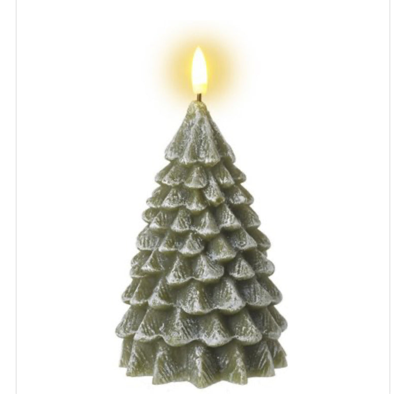 Green LED tree candle 2 sizes
