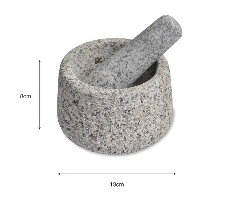 Granite pestle and mortar natural