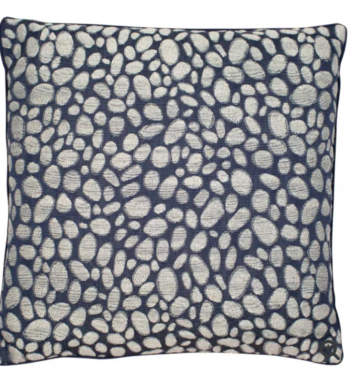 Navy Grey Pebble Texture Cushion 43cm