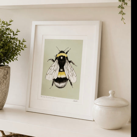 Bee mounted print
