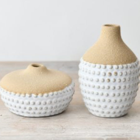 Two tone bobble bud vase 2 sizes