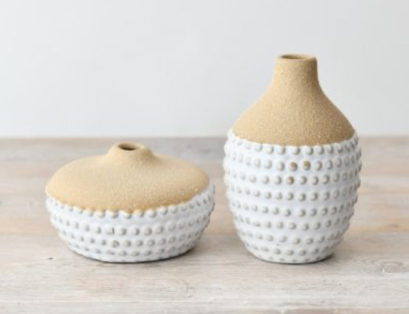 Two tone bobble bud vase 2 sizes