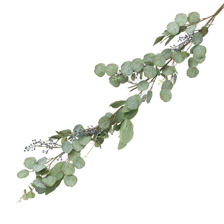 Green Eucalyptus Seeded blueberry Leaf Garland 120cm