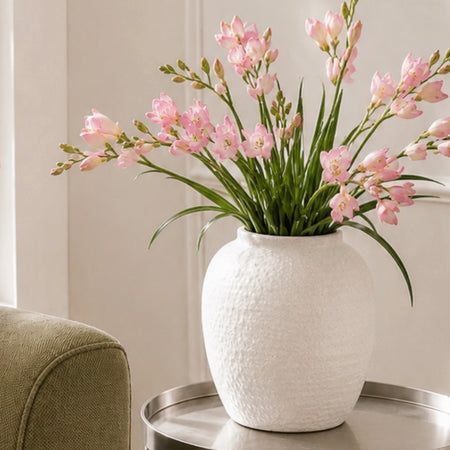 Pale pink freesia stem 55cm