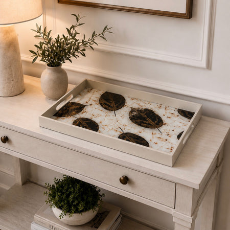 Gold cream leaf tray 2 sizes