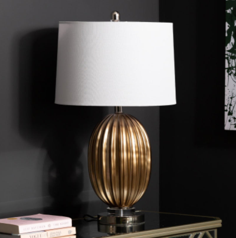 Gold ceramic textured vase white shade