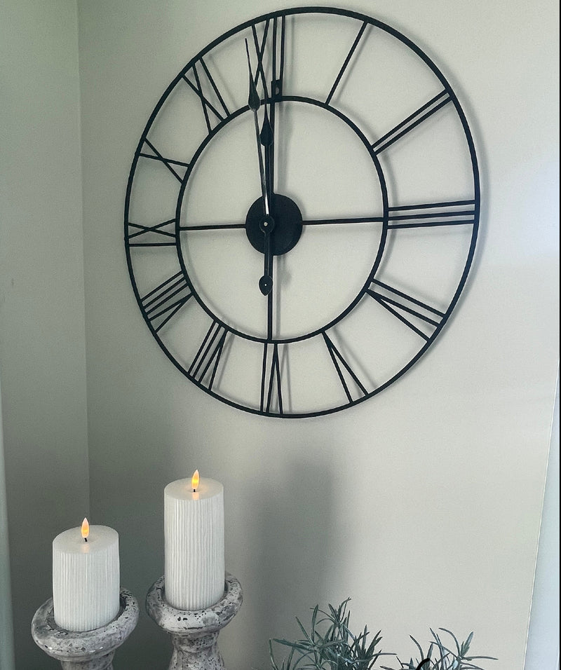 50cm black gold round modern clock