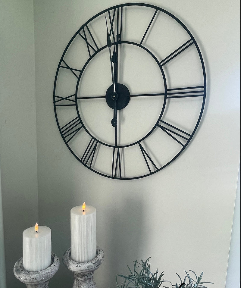 Heycroft mirrored heavy clock 55cm