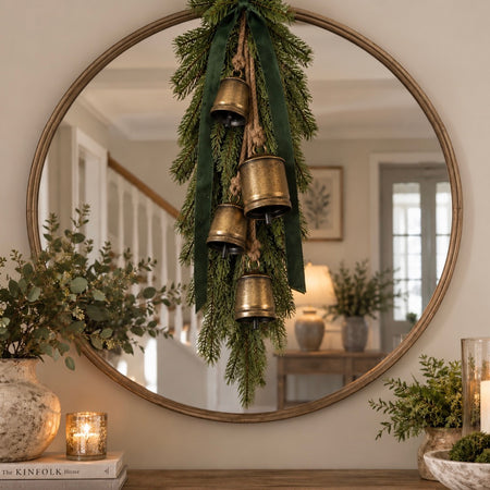 Flocked Norfolk spruce trailing  garland pick swag 100cm