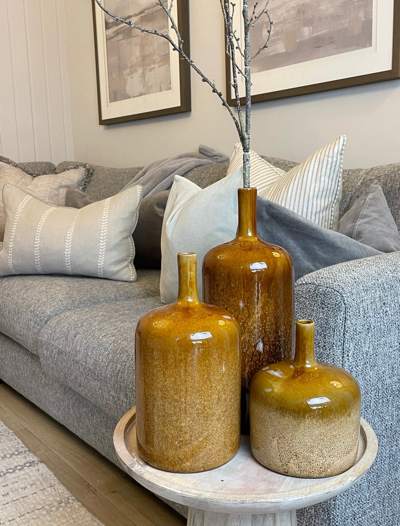 Brown vormark bottle neck vases 3 sizes