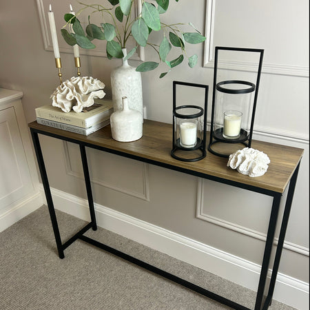Wood and Metal Console Table 110cm