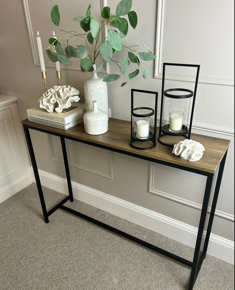 Wood and Metal Console Table 110cm