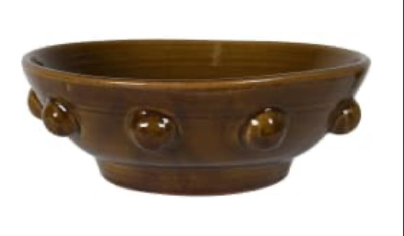 Mahogany brown ceramic terracotta bobble bowl