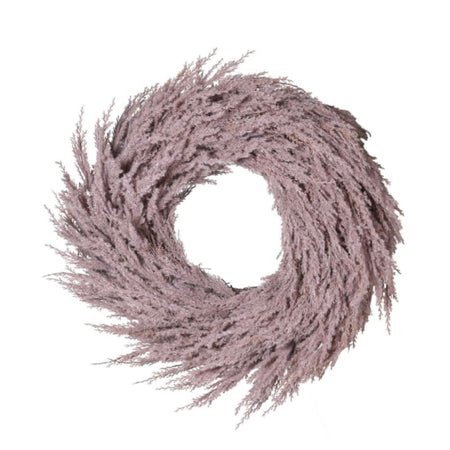 Flocked pampas wreath 55cm