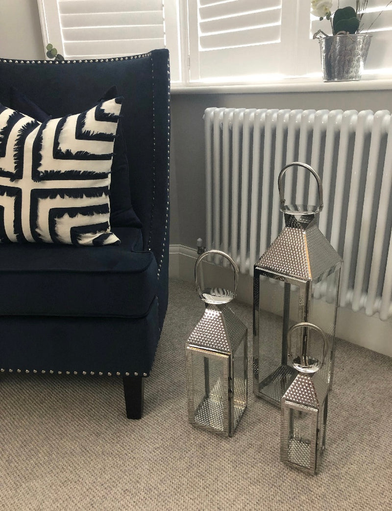 Store seconds Set of 3 chrome lanterns