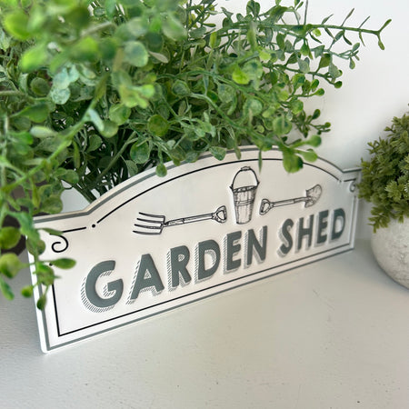Metal garden shed sign 25cm