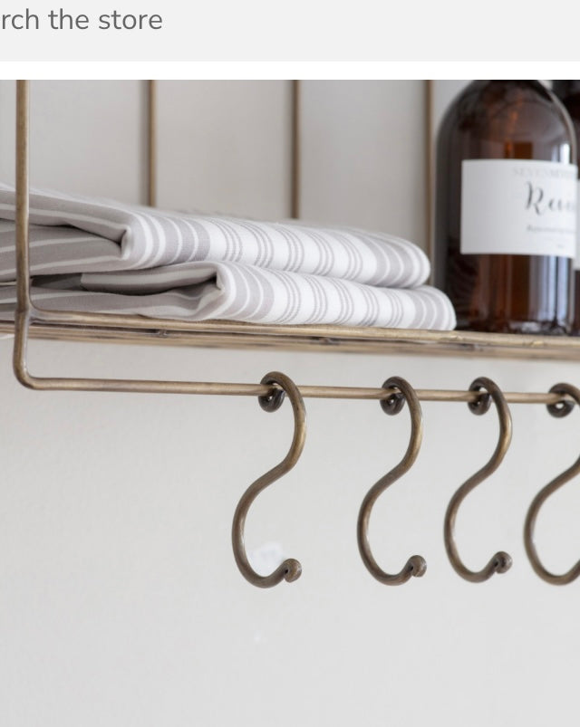 Brompton Antique brushed Brass Finish Wire Wall Rack
