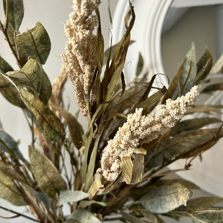 Dried Reed Wheat seeded Oyster blush Spray